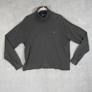 Vtg Ralph Lauren Polo Sport Turtleneck Women's Size XL Light Sweater Distressed